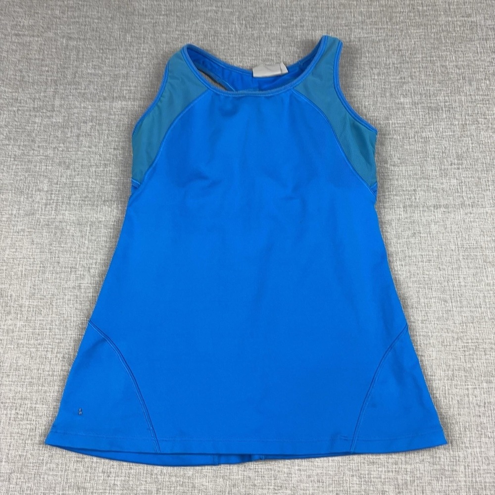 Athleta Tank Dress Womens Small Blue High‎ Neck Racerback Shelf Bra Pockets